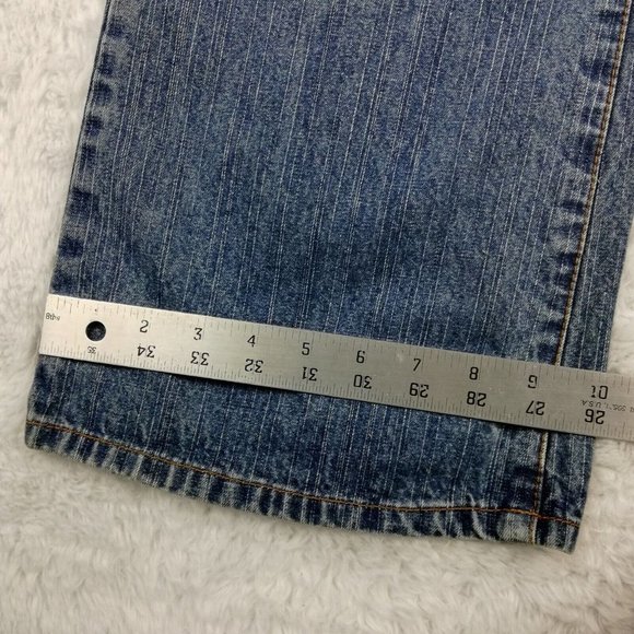 Vintage Abercrombie & Fitch Womens Jeans Flare Button Fly Blue Denim 12 - Picture 10 of 14